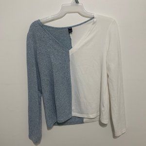White and Blue Shein Top